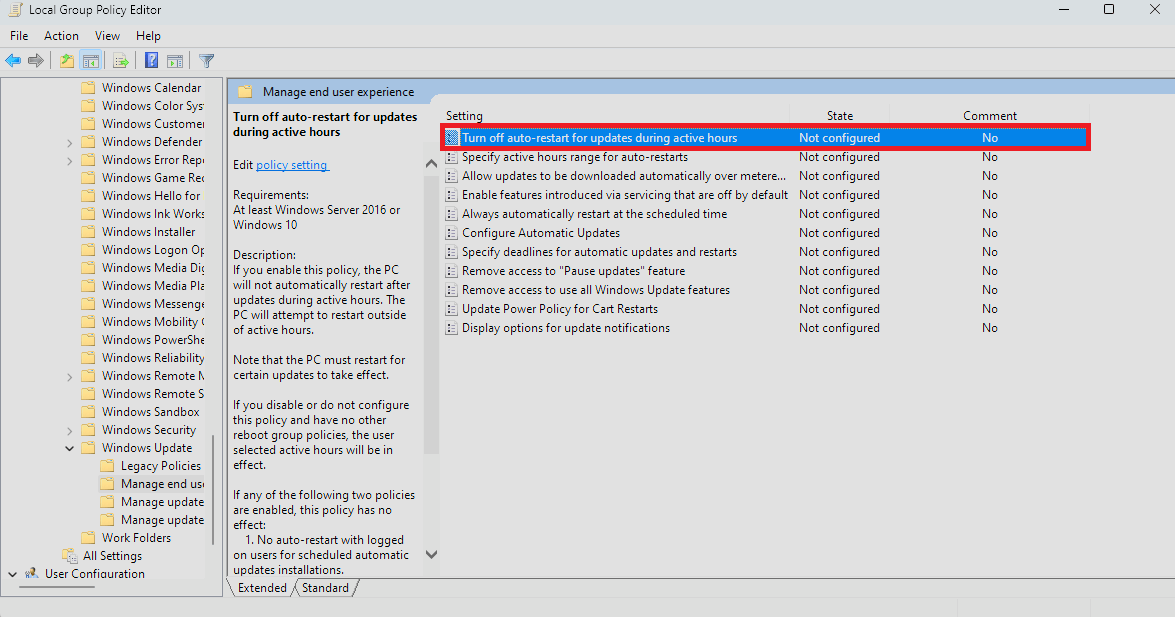 active hours in windows 11
