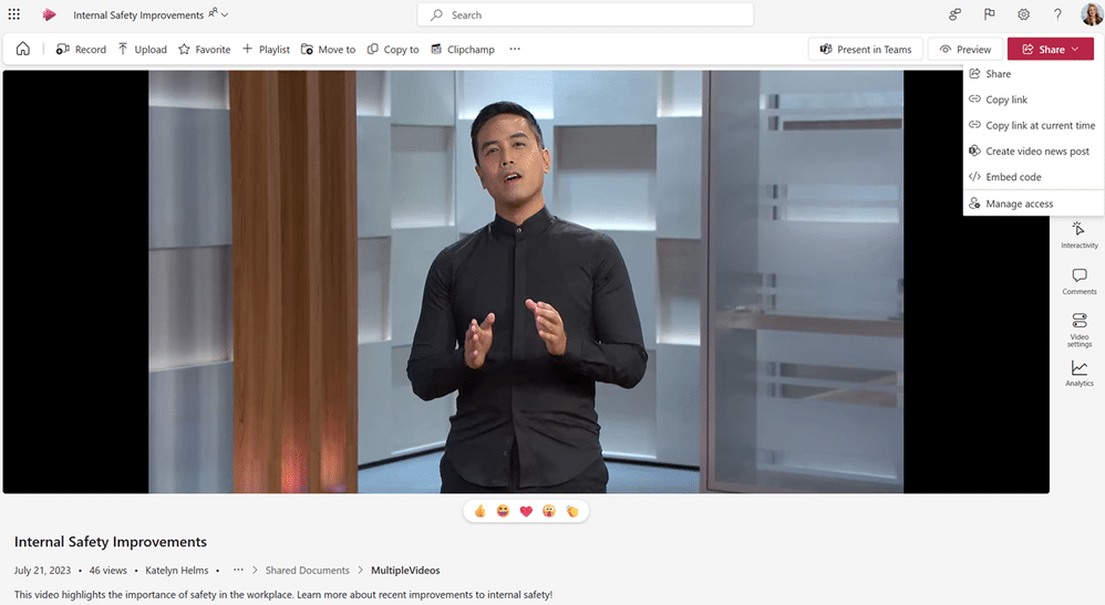 sharepoint video pages