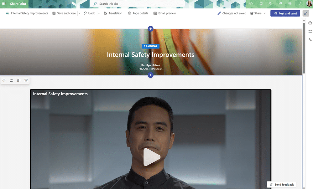 sharepoint video pages