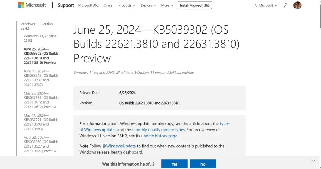 Microsoft resumes Windows 11 June 2024 Update (KB5039302), faces new Taskbar issues