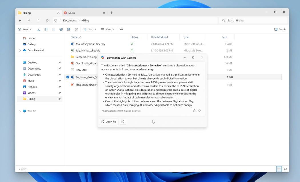 Windows 11 AI Actions Powerfully Transform File Explorer, Settings, and Everyday Productivity