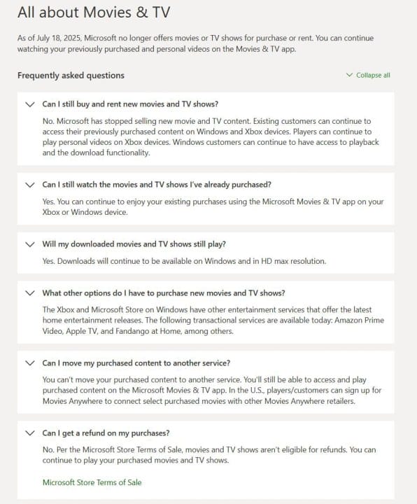 Microsoft Abruptly Shuts Down Movies & TV Store on Xbox and Windows Without Warning