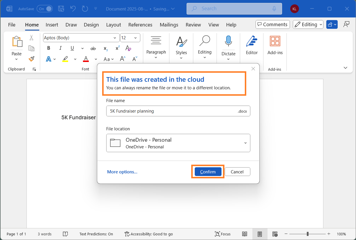 Microsoft 365 Update: Word for Windows Introduces Automatic Cloud Saving for New Documents