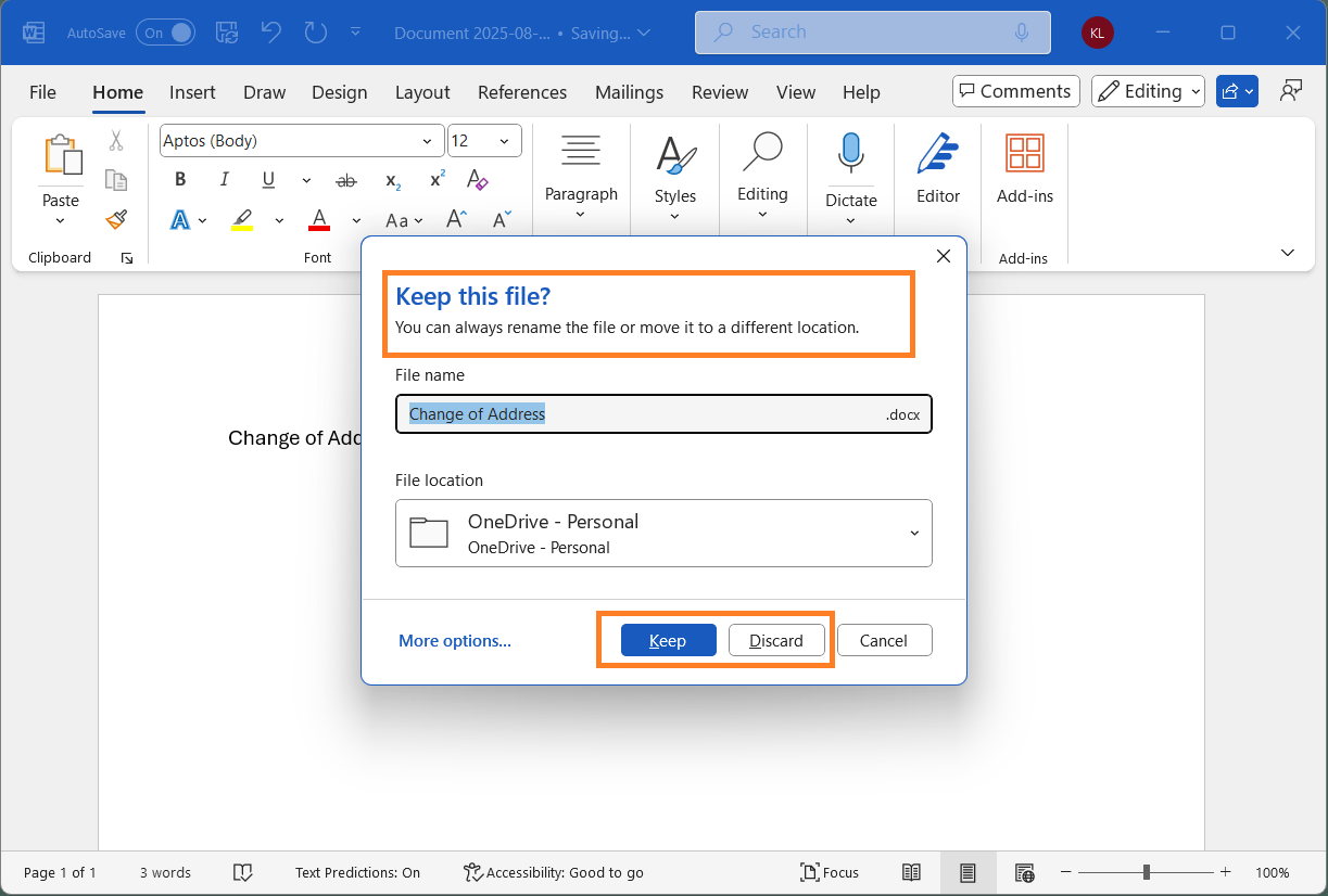 Microsoft 365 Update: Word for Windows Introduces Automatic Cloud Saving for New Documents