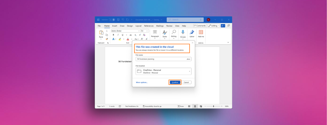 Microsoft 365 Update: Word for Windows Introduces Automatic Cloud Saving for New Documents