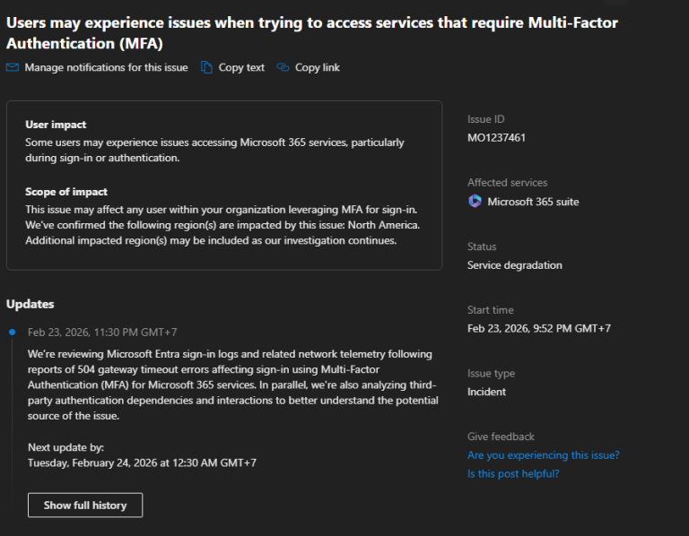 Microsoft MFA Outage Today: Azure, Outlook, and Microsoft 365 Hit With 504 Gateway Errors